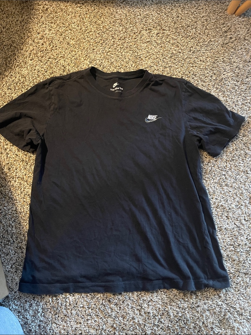 Nike Black Short Sleeve Crew Tee with White Swoosh